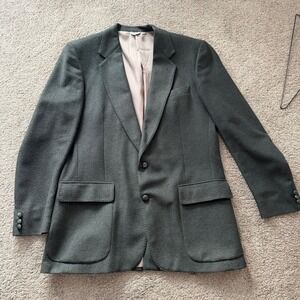 London Fog Mens Camel Hair Wool Blend Blazer Jacket Dark Gray Sport Coat